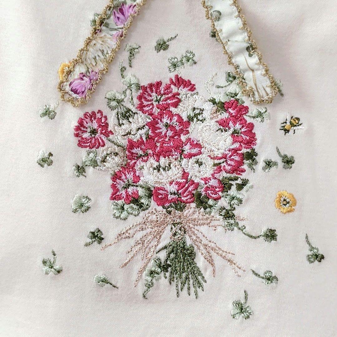 ★美品★ピンクハウス＊シロツメ草とレンゲ草刺繍＊カットソー＊L