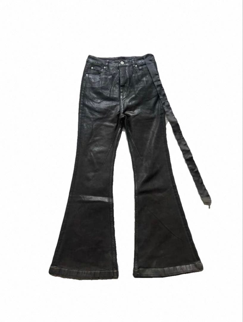 ヲレbolan似 black boots cut denim opium