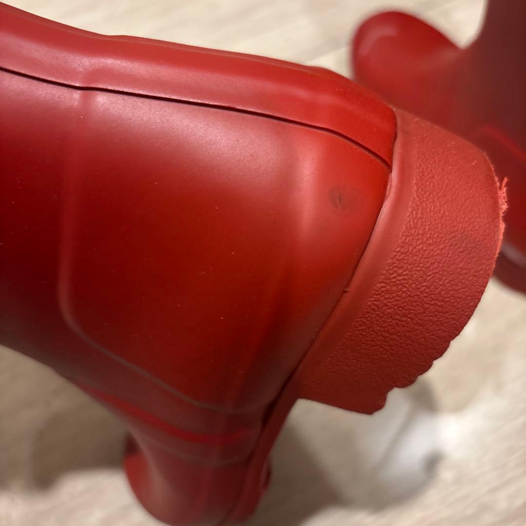 HUNTER レッド 長靴　ロングブーツ　レインブーツ　オリジナルショート