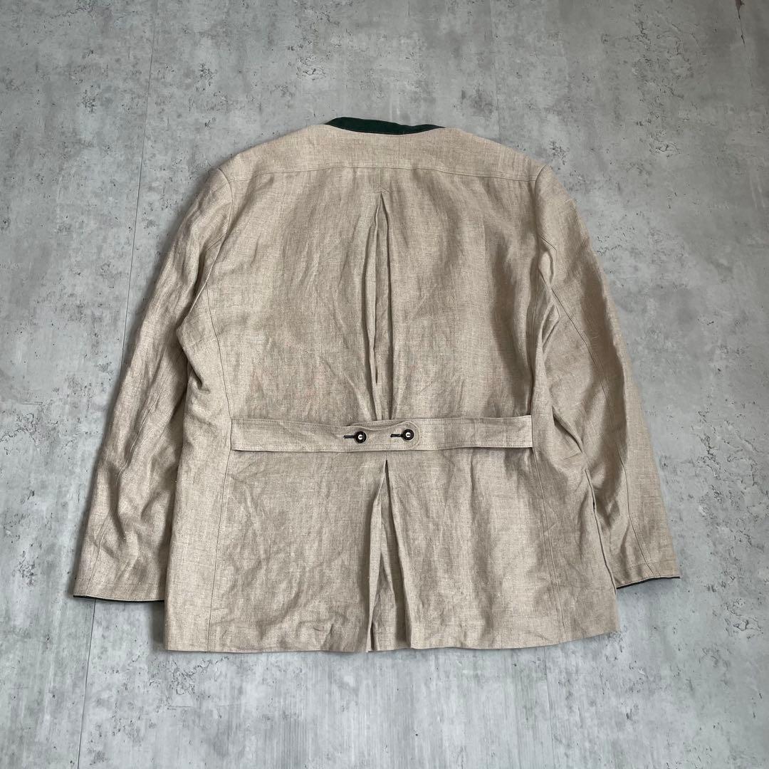 チロリアンジャケット　ヨーロッパ古着　民族　エスニック　麻 2XL アメカジ