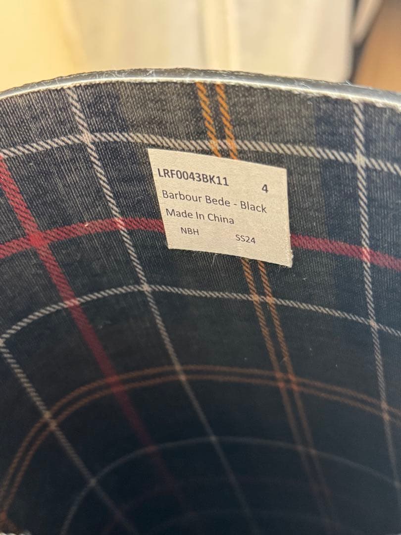 Barbour ブラック長靴 バックル付き UK4
