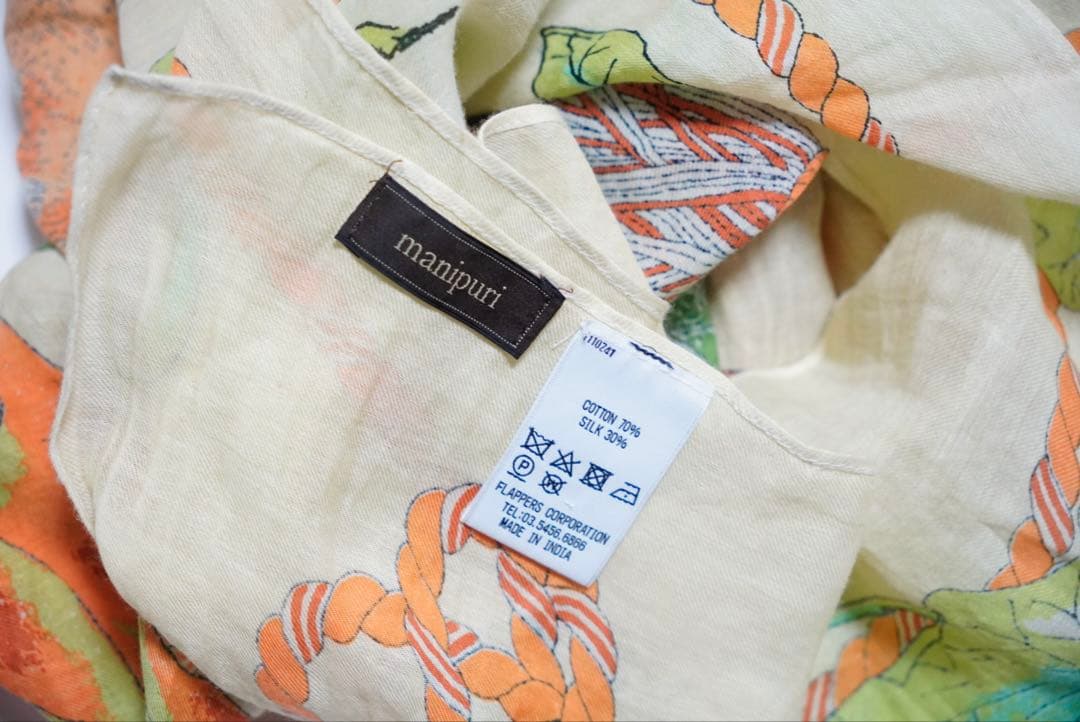 マニプリ manipuri コットンシルクストール120 フルーツ