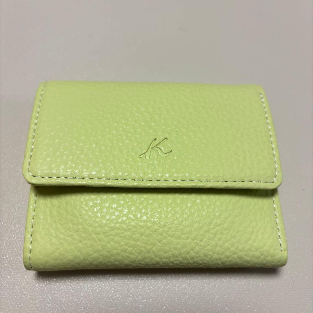 未使用◇Kitamura◇キタムラ◇3つ折財布◇本革レザー◇ライムイエロー