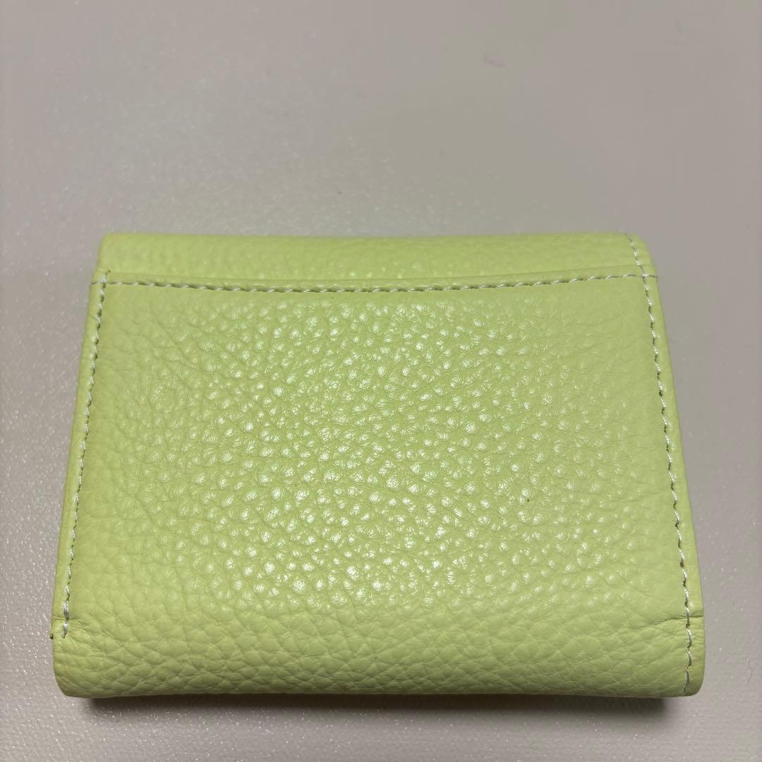 未使用◇Kitamura◇キタムラ◇3つ折財布◇本革レザー◇ライムイエロー