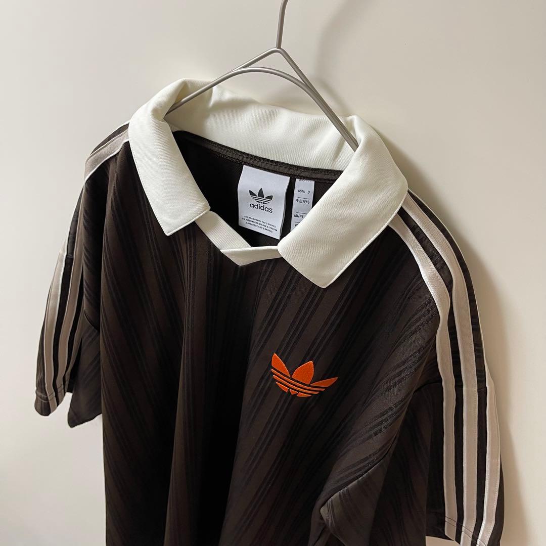 新品L】アディダス　フットボールジャージ Tシャツ 半袖　ブラウン⭐️当日発送⭐️