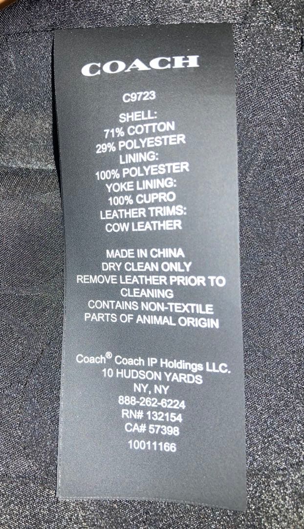 【新品・未使用】COACH コーチ　トレンチコート　牛革装飾　春