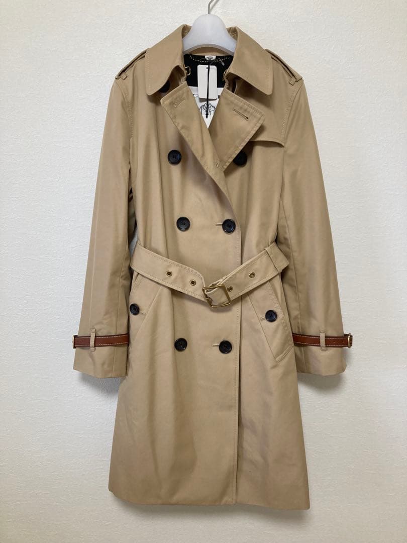 【新品・未使用】COACH コーチ　トレンチコート　牛革装飾　春