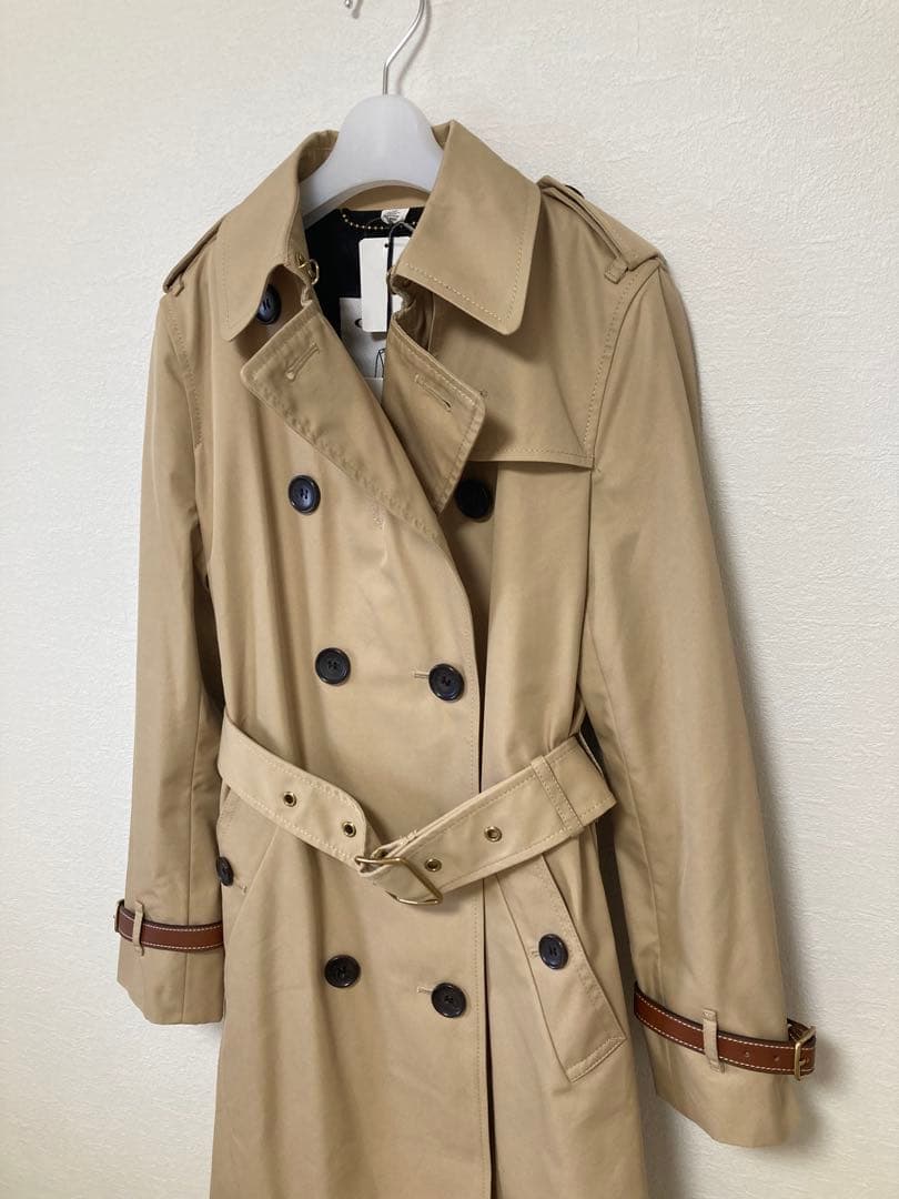 【新品・未使用】COACH コーチ　トレンチコート　牛革装飾　春