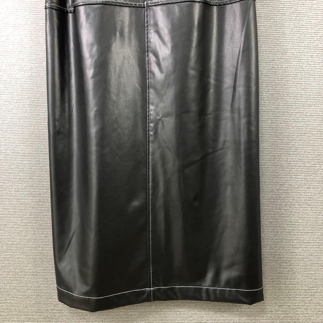 未使用品プランクプロジェクト シンセティックレザーマキシスカート 36 ブラック