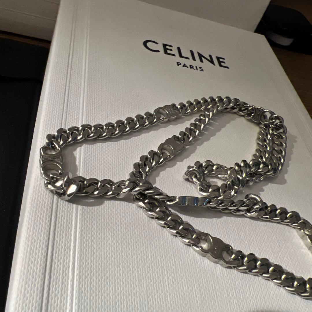 CELINE トリオンフ スモール グルメットネックレス / ロジウムフィニッシ