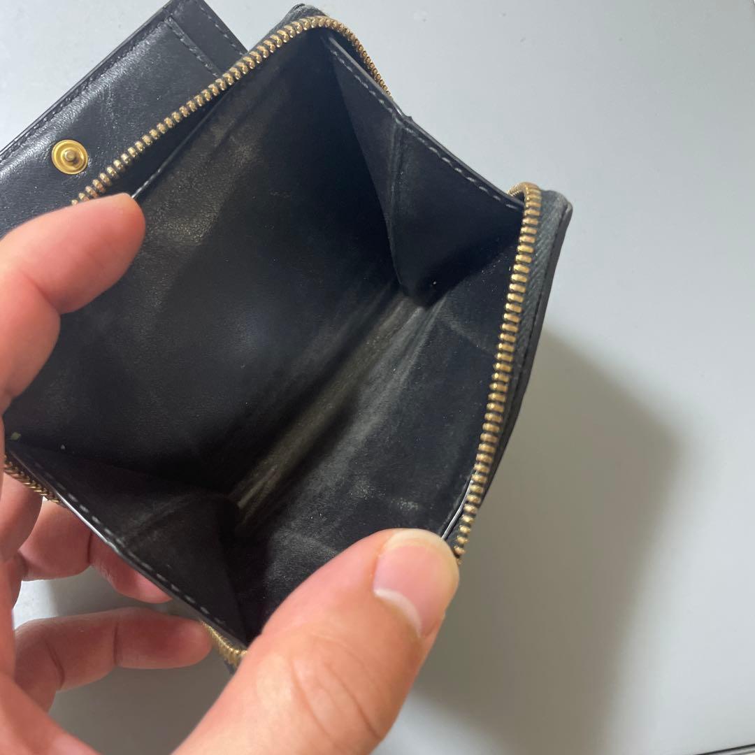 ボッテガヴェネタ 二つ折り ラウンドファスナー 財布 マキシイントレチャート 黒