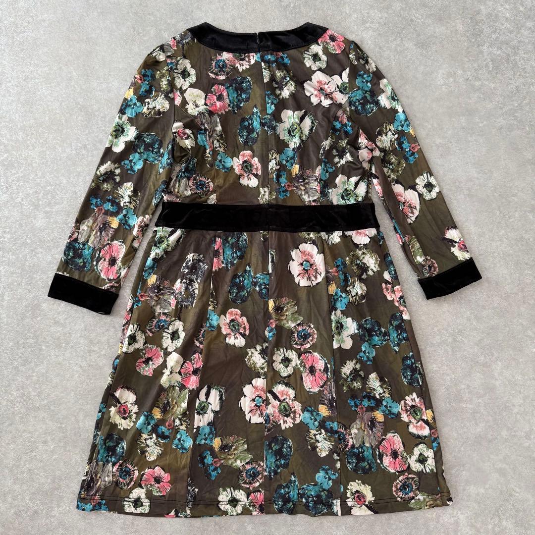 Super Beauty スーパービューティー 花柄ワンピース ビジュー ベロア