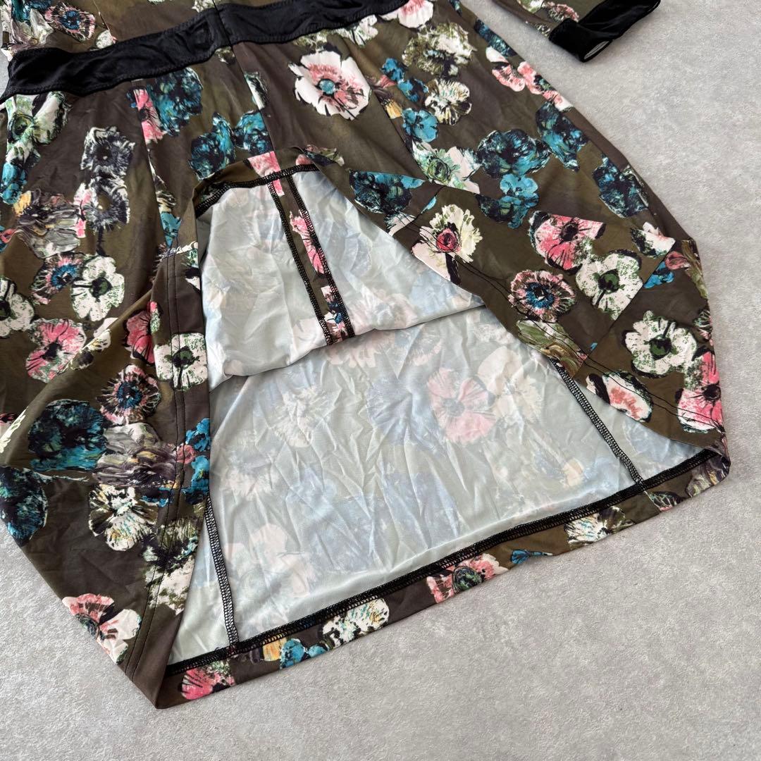Super Beauty スーパービューティー 花柄ワンピース ビジュー ベロア