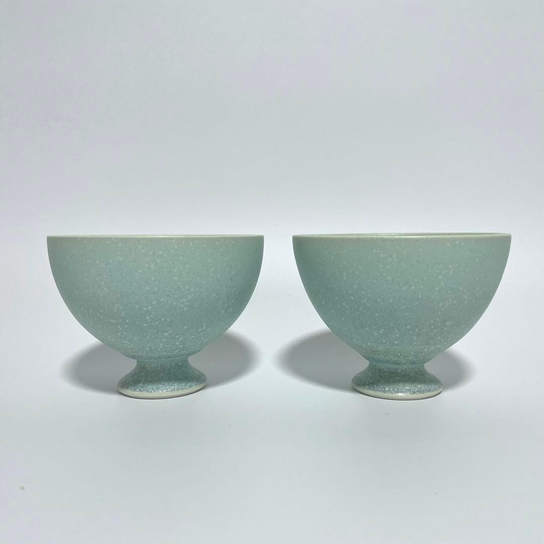 【ぽよさま専用】中村譲司 白翠結晶 茶碗 ペア 2つセット 飯碗 作家物
