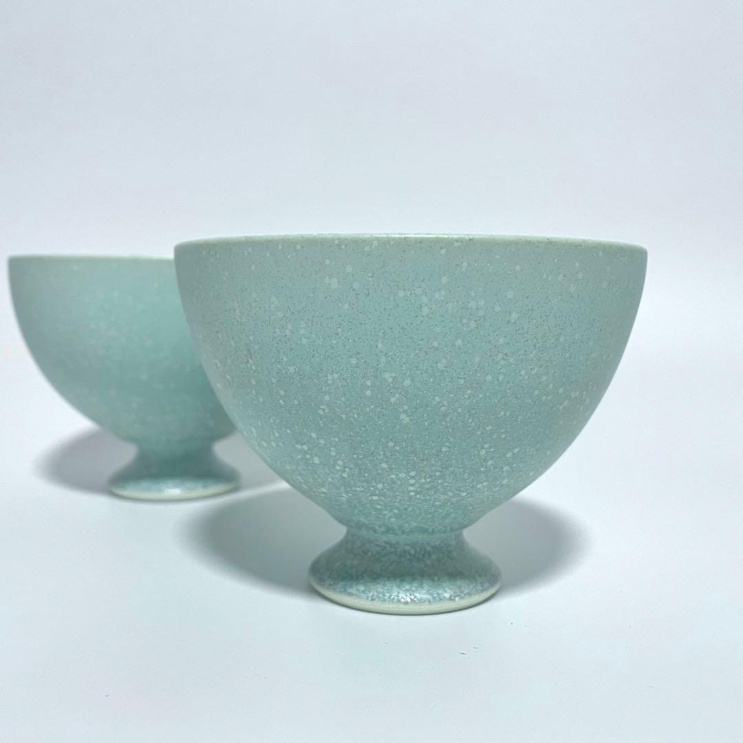 【ぽよさま専用】中村譲司 白翠結晶 茶碗 ペア 2つセット 飯碗 作家物