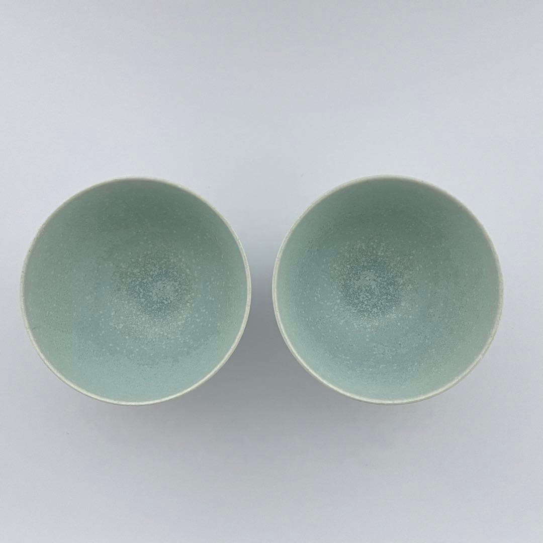 【ぽよさま専用】中村譲司 白翠結晶 茶碗 ペア 2つセット 飯碗 作家物