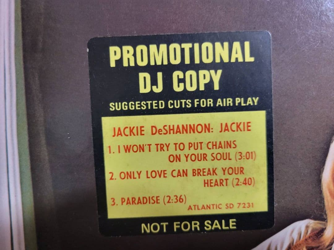 Jackie DeShannon 『Jackie』プロモ・モノラル盤　オリジ