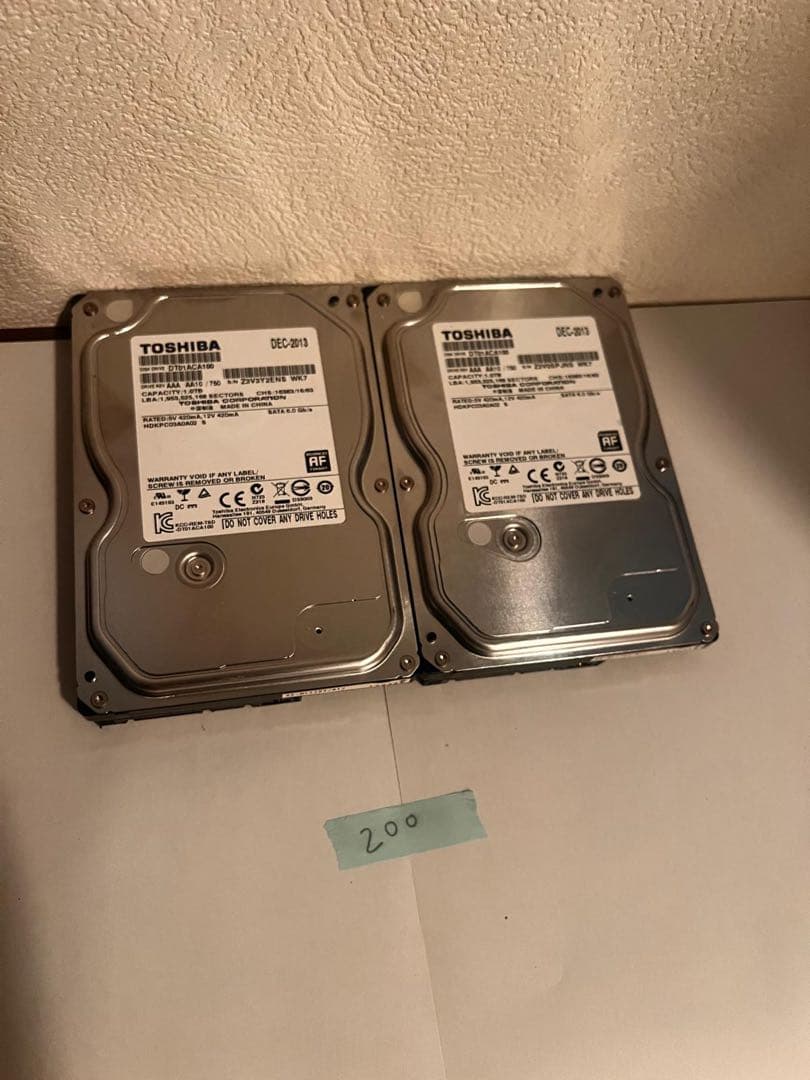 TOSHIBA DT01ACA200 2TB HDD 2台セット