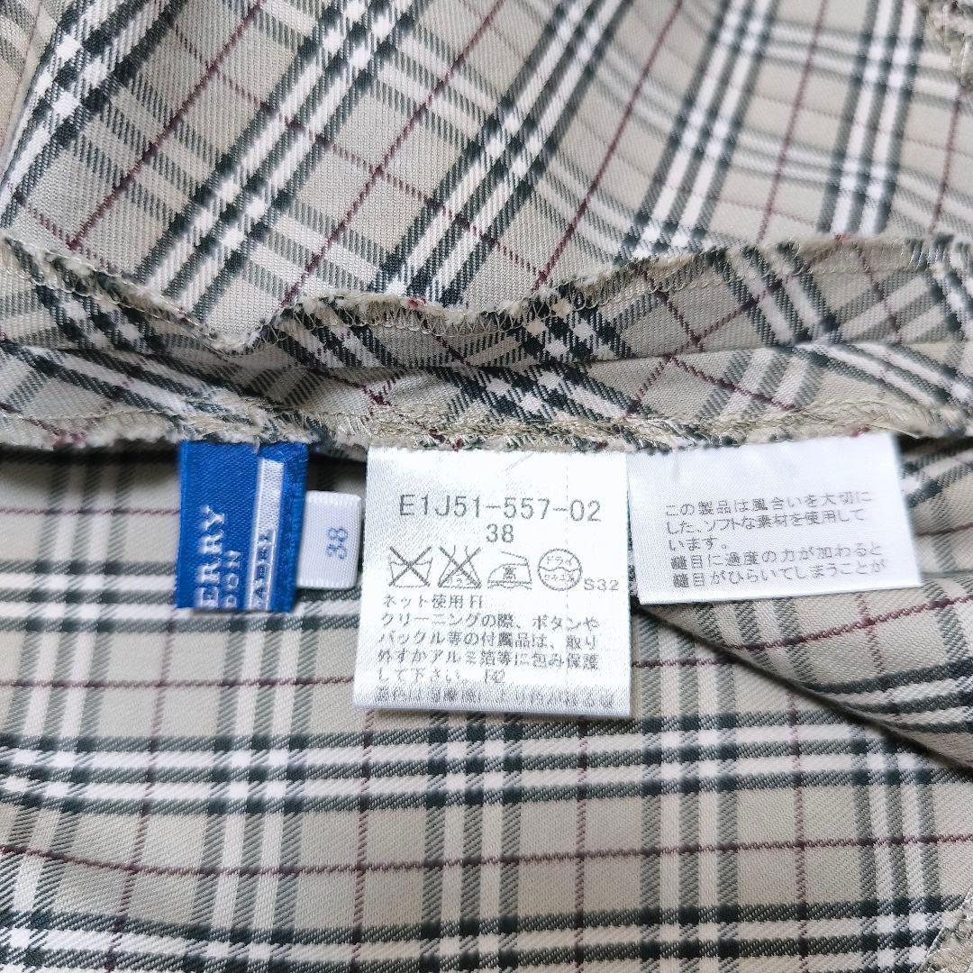 極美品 BURBERRY バーバリーノバチェック ベルテッド シャツワンピース