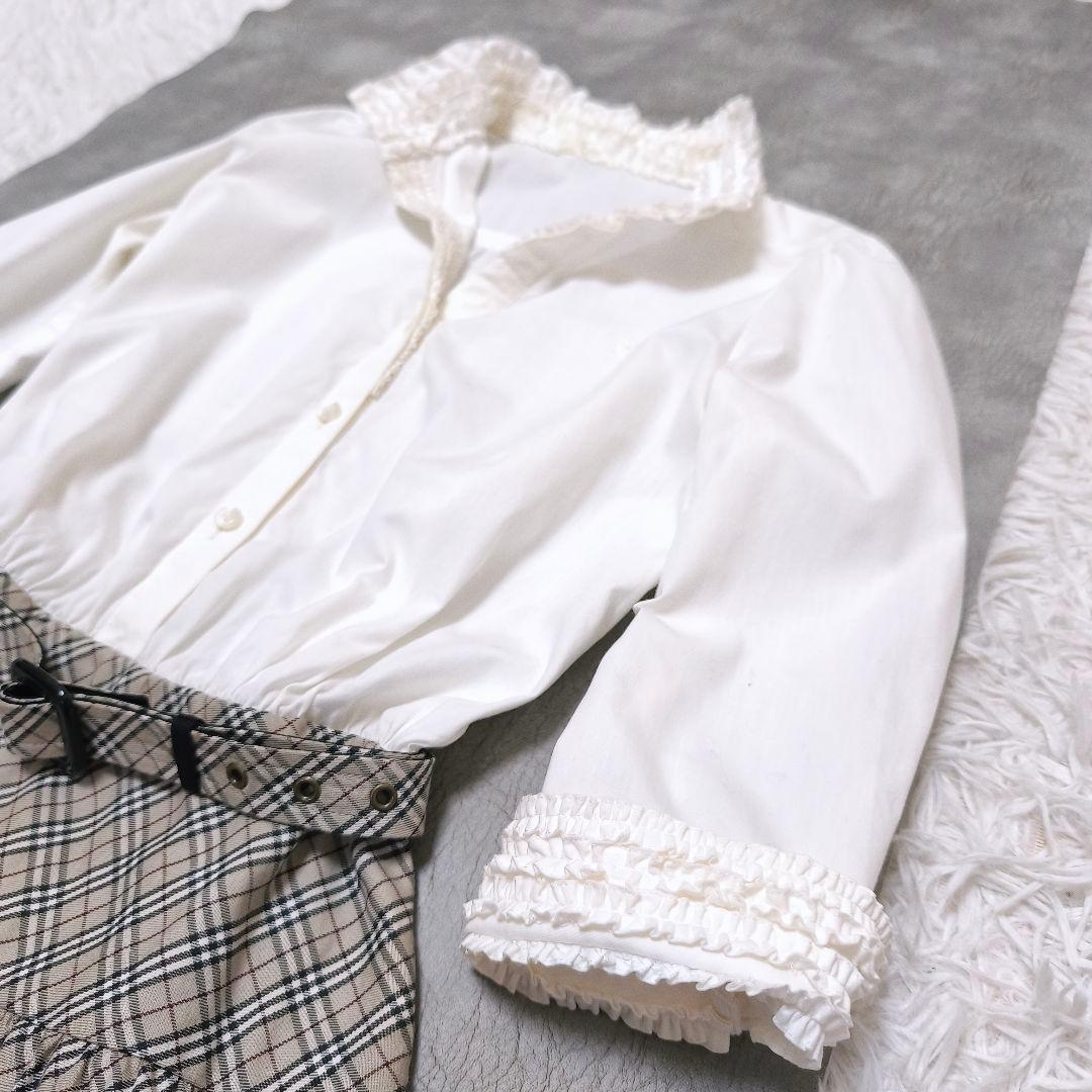 極美品 BURBERRY バーバリーノバチェック ベルテッド シャツワンピース