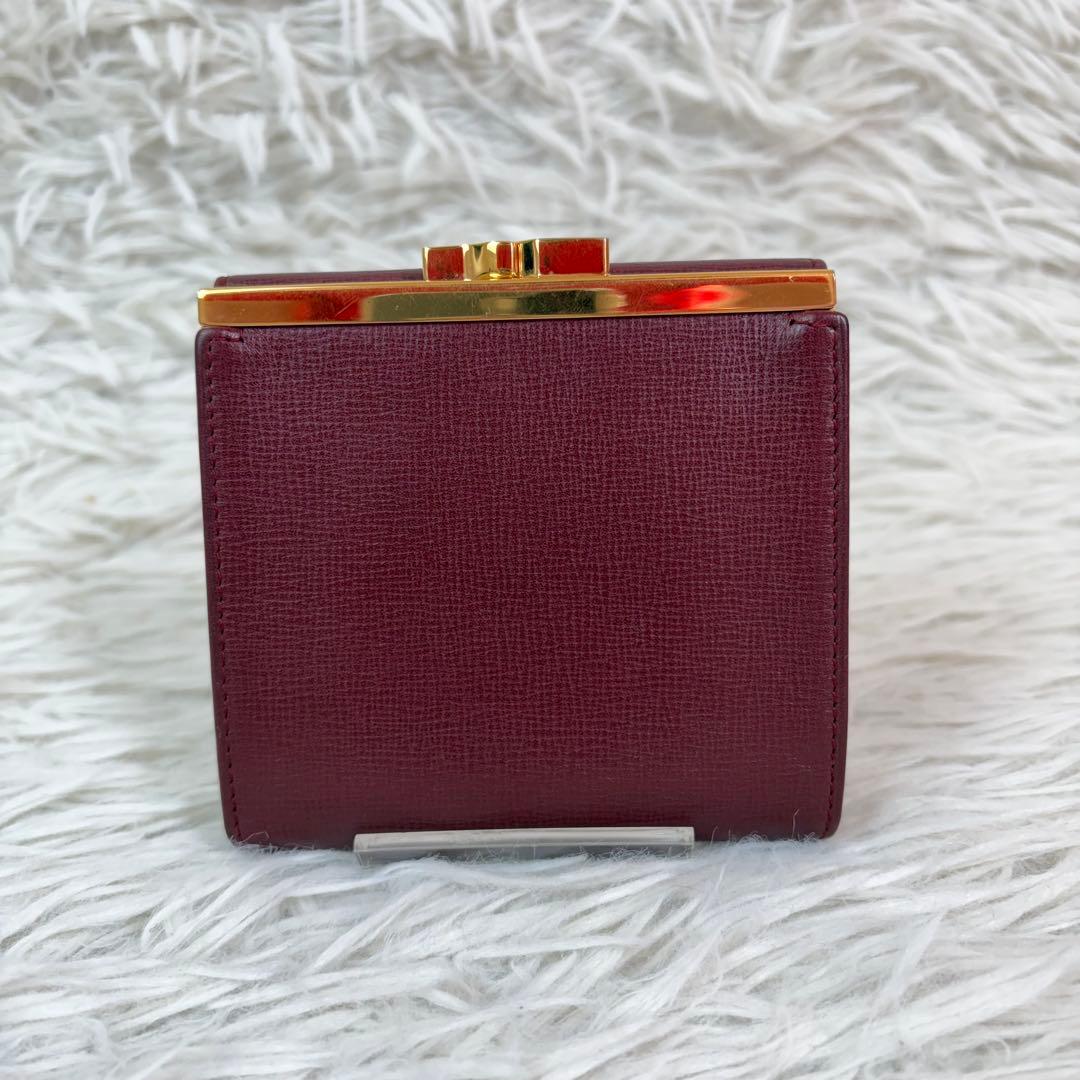 新品未使用/付属品完備✨Cartier 三つ折り財布 がま口 金具 ボルドー