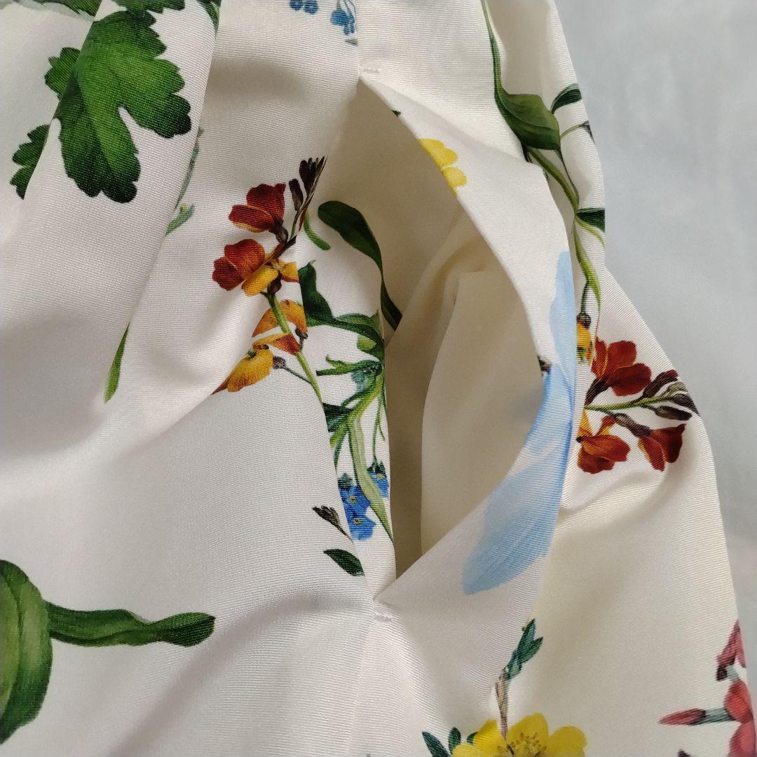 ✨美品✨ ANAYI　ボタニカル プリント タック スカート size34 白