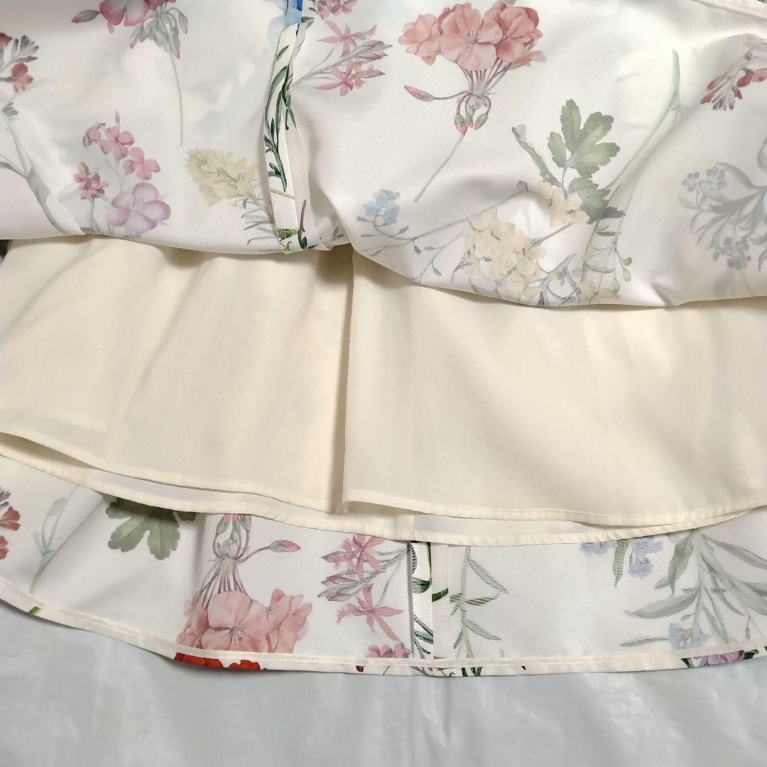 ✨美品✨ ANAYI　ボタニカル プリント タック スカート size34 白