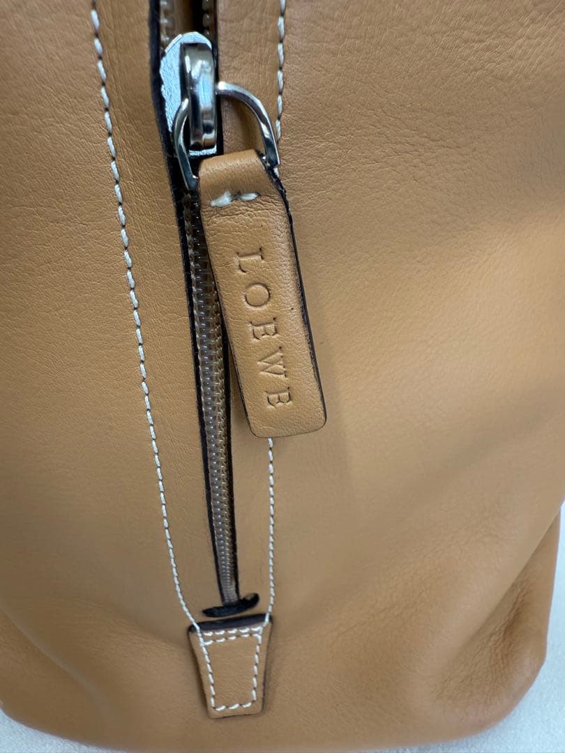 LOEWE ロエベ ボストン ハンドバッグ ステッチ ポーチ付き ベージュ