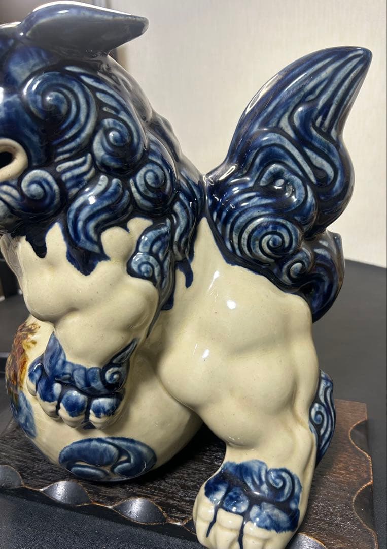 守り神陶器シーサー　獅子　旧家蔵出し、骨董品、縁起物、お守り、風水、収蔵品