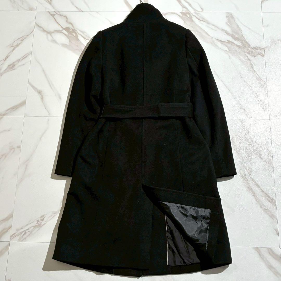 【未使用•タグ付き✨】INDIVI カシミヤ混 スタンドカラーコート ベルト 黒