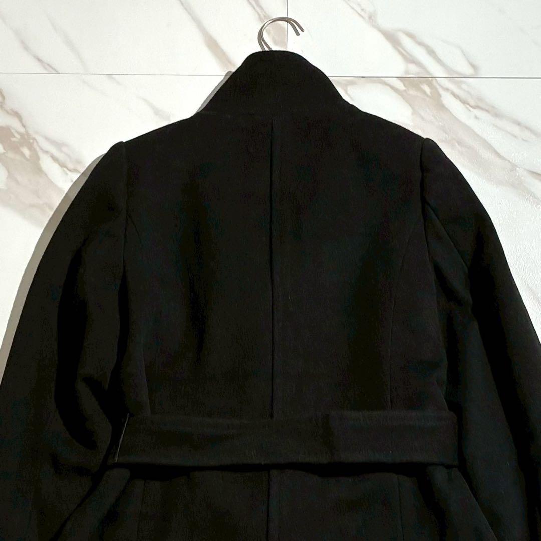 【未使用•タグ付き✨】INDIVI カシミヤ混 スタンドカラーコート ベルト 黒