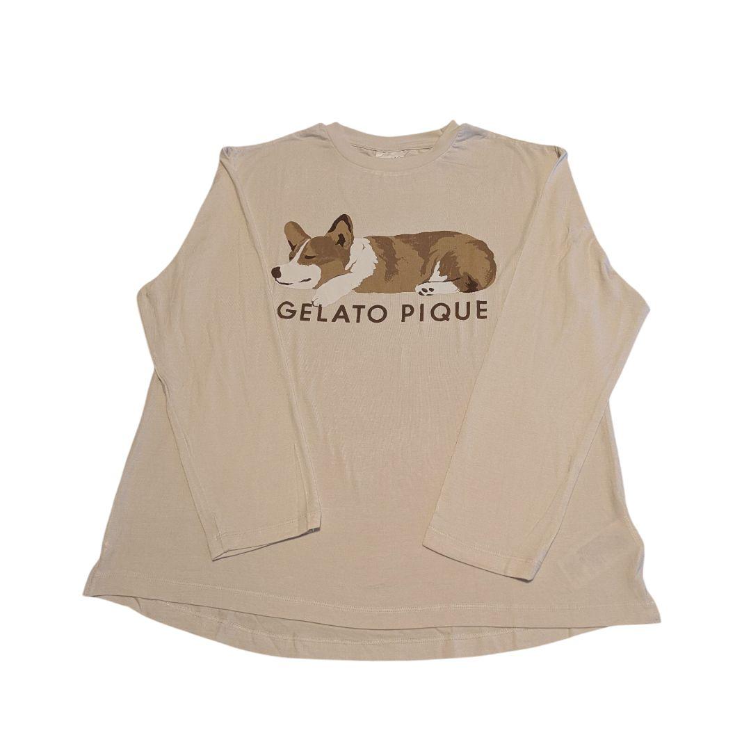 新品 ジェラートピケ sleeping dog プルオーバー上下セットコーギー