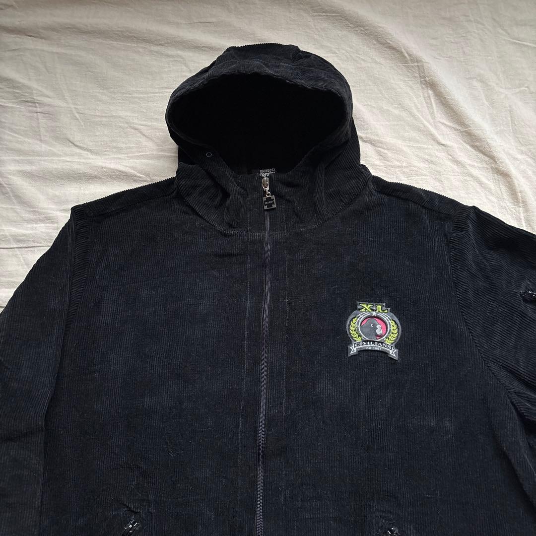 【初期タグ】90s USA製 XLARGE コーデュロイ ブルゾン ブラック