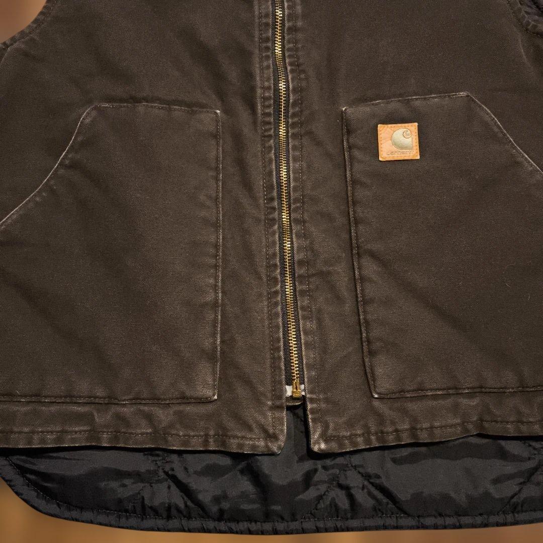 Carhartt ダークブラウン ベスト Lサイズ　dkb