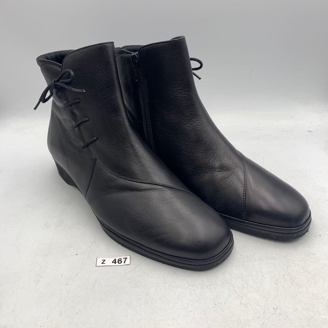Z467 アシックス ペダラ ショートブーツ 24cm ブラック