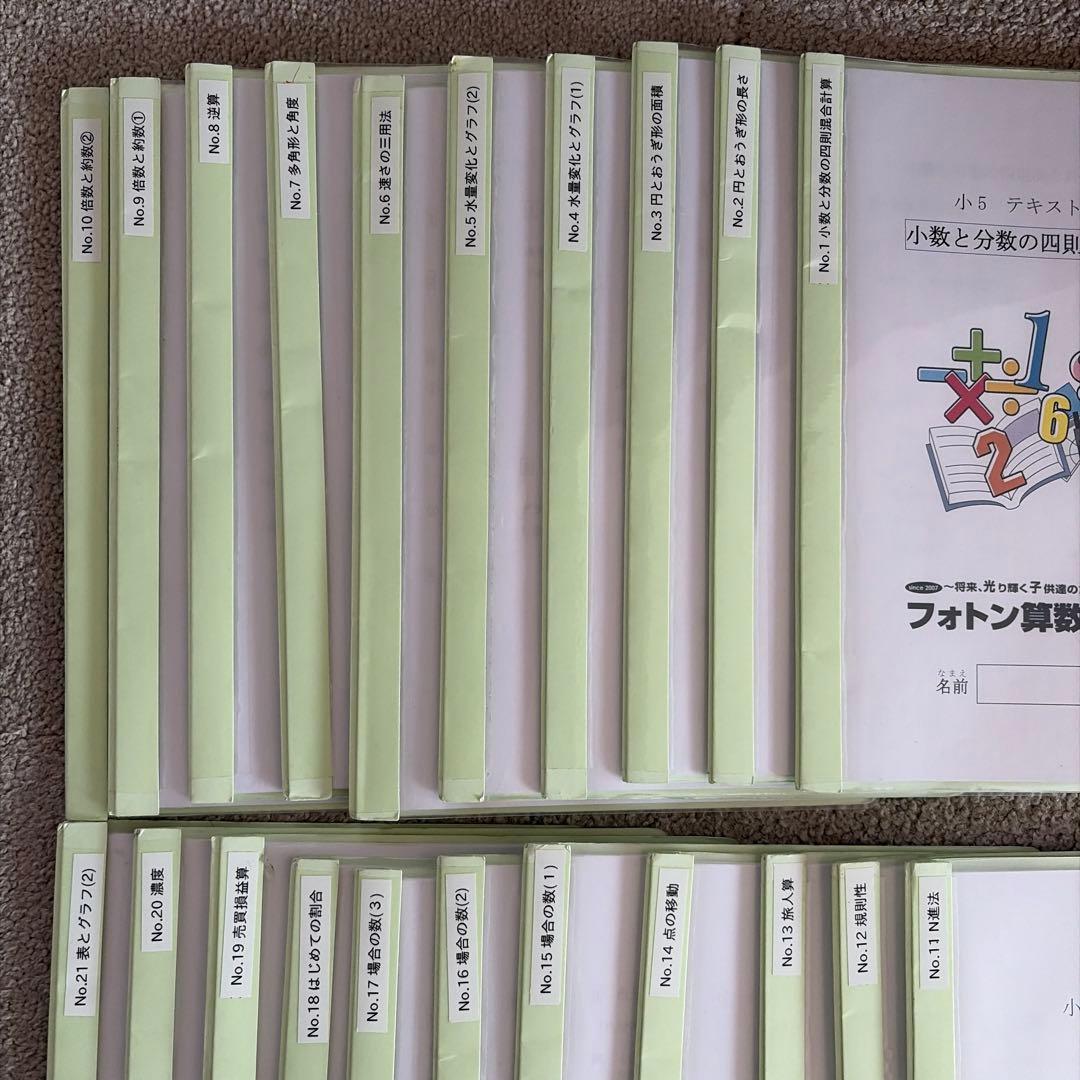 フォトン算数クラブ 小5 飛び級クラス　全21冊