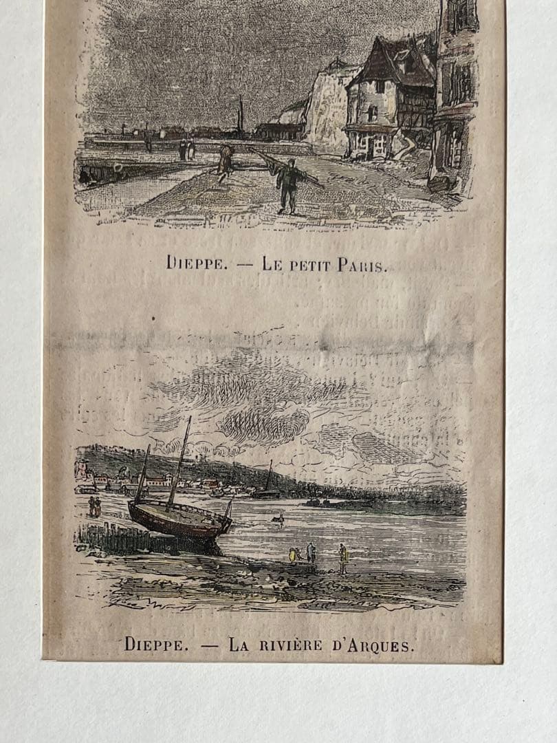 ◆SALEフランスアンティーク｜版画田舎の暮らし風景ノルマンディー絵画額、壁掛け