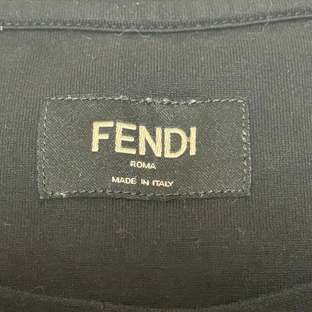 美品 フェンディ ロゴ 半袖 Tシャツ コットン100% 黒 XS レディース