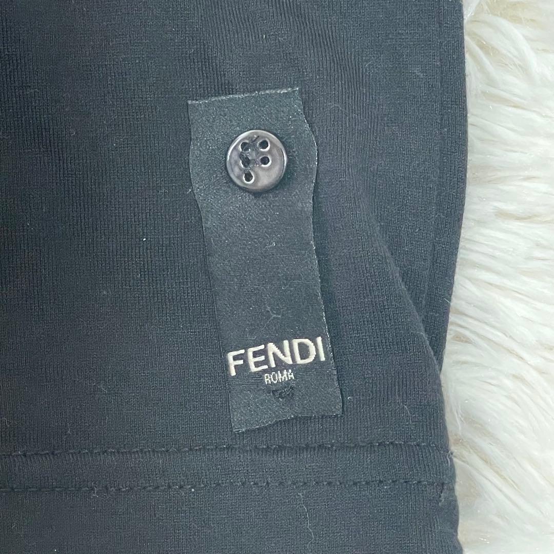 美品 フェンディ ロゴ 半袖 Tシャツ コットン100% 黒 XS レディース