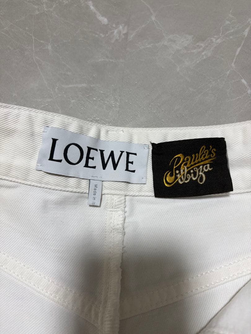 LOEWE ホワイト ロエベ アナグラム バギー ジーンズ（デニム）