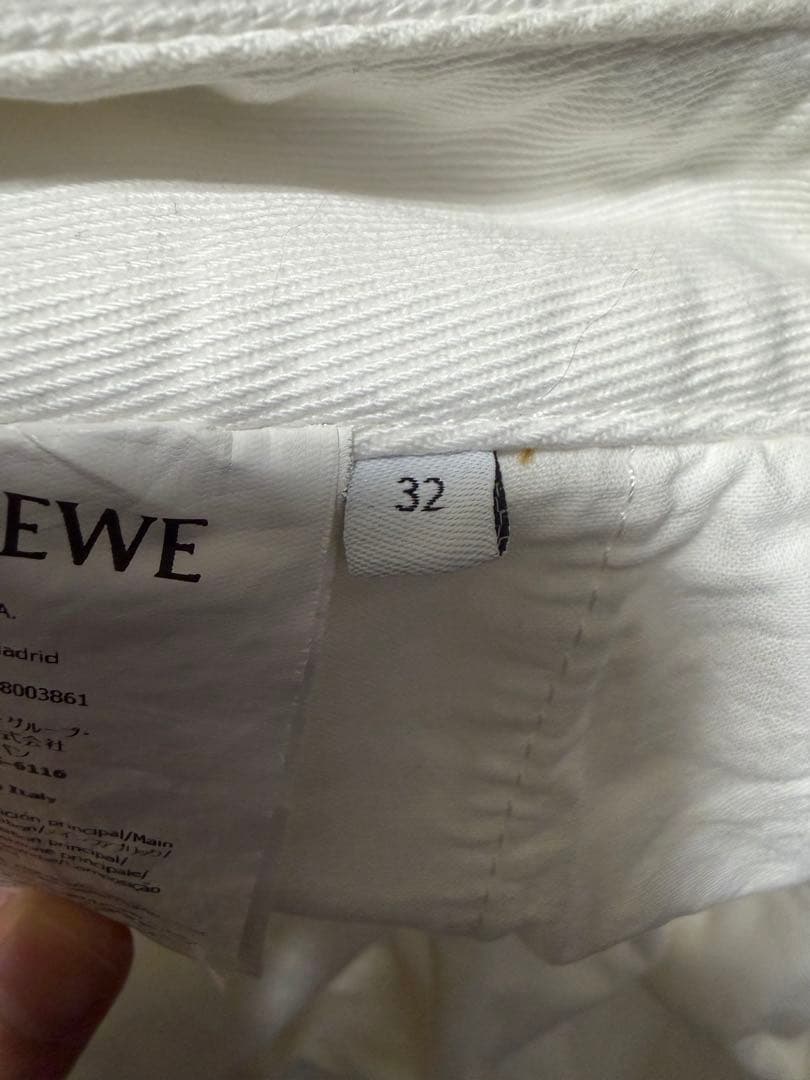 LOEWE ホワイト ロエベ アナグラム バギー ジーンズ（デニム）