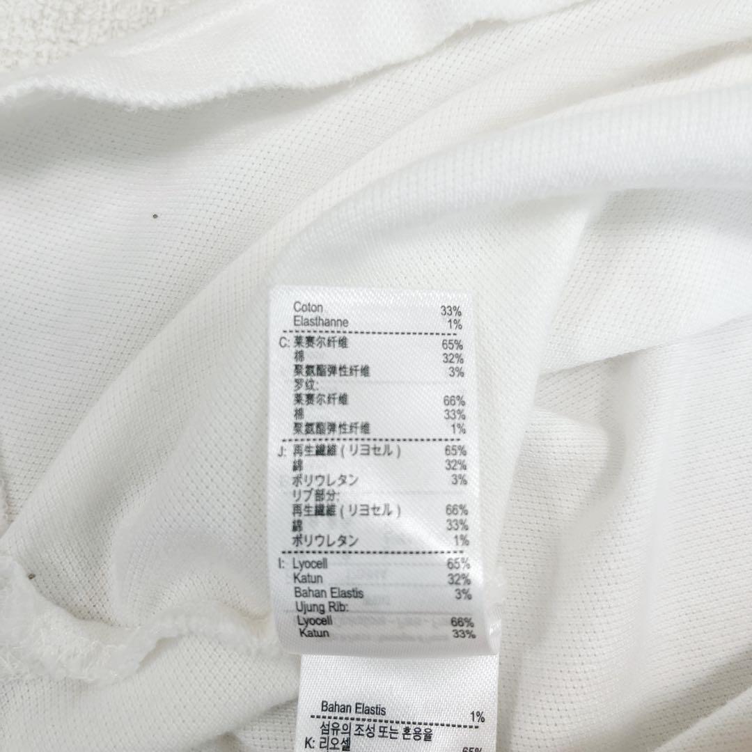 美品 レア LACOSTE ポロシャツ デカワニ ホワイト クロコマジックL