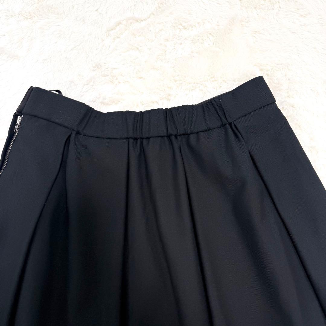 【美品】23区　5525gallery　ウールストレッチフレアスカート　黒　M