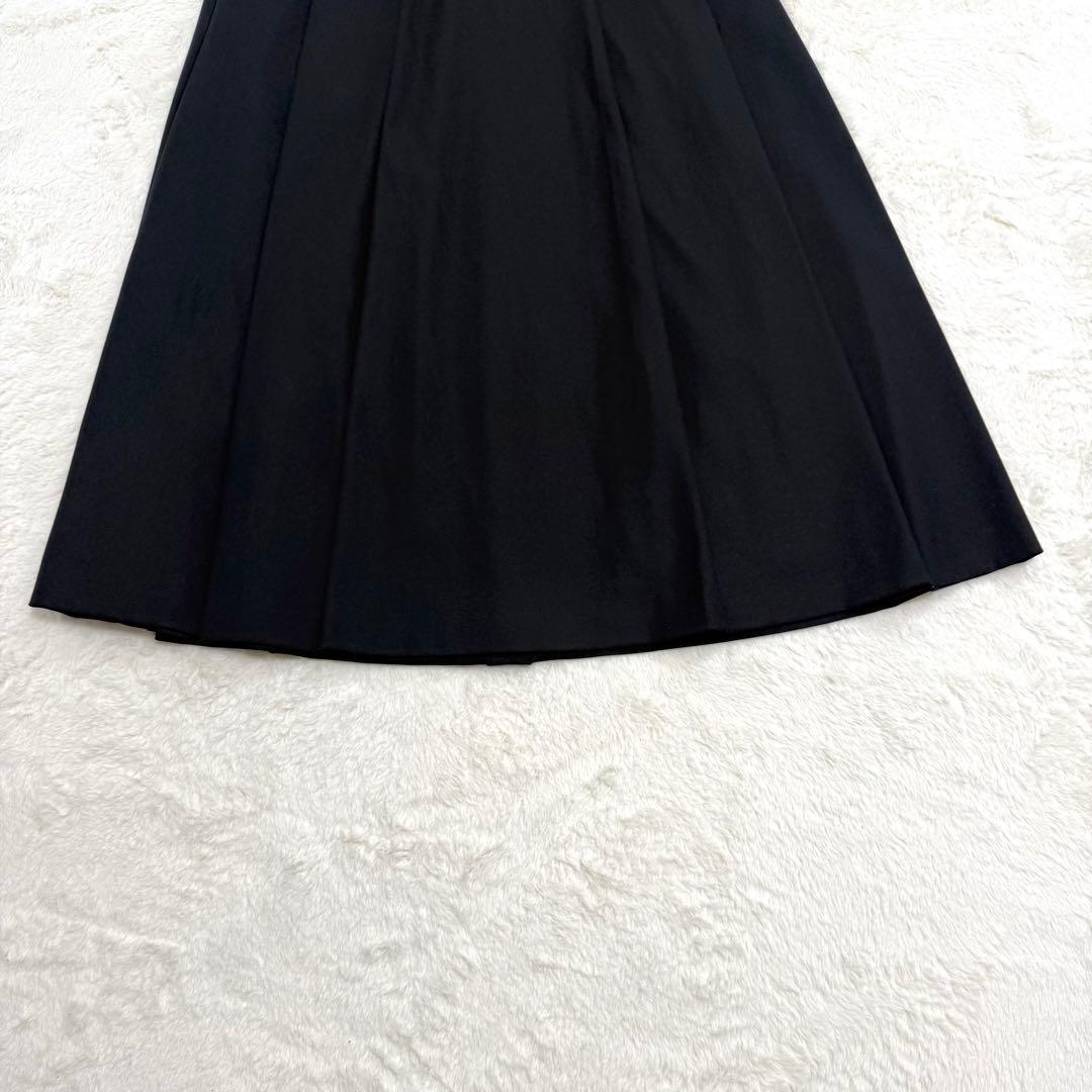 【美品】23区　5525gallery　ウールストレッチフレアスカート　黒　M
