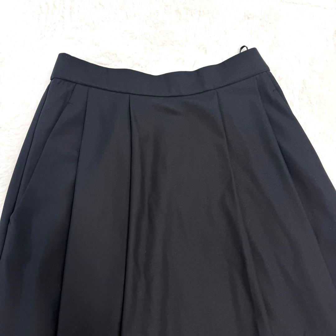 【美品】23区　5525gallery　ウールストレッチフレアスカート　黒　M