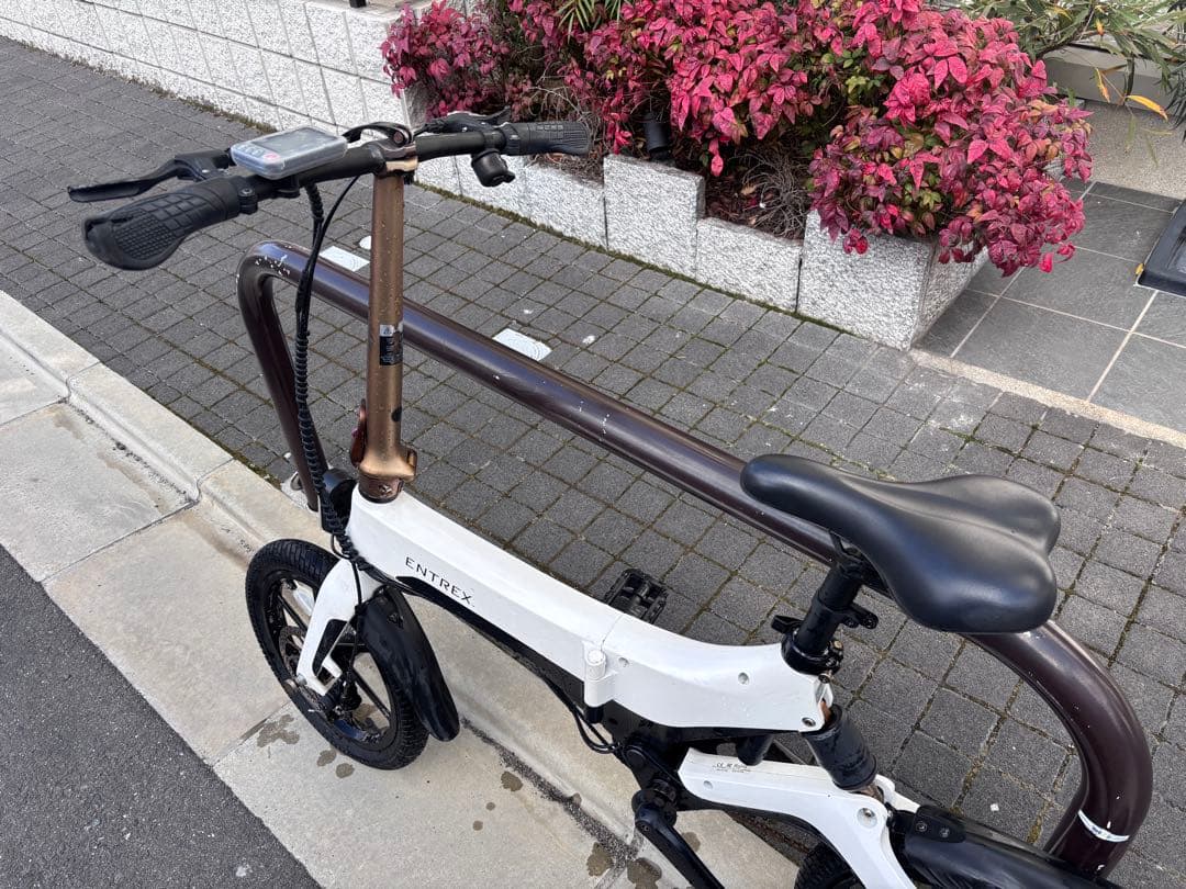 ENTREX 電動アシスト折りたたみ自転車 ホワイト