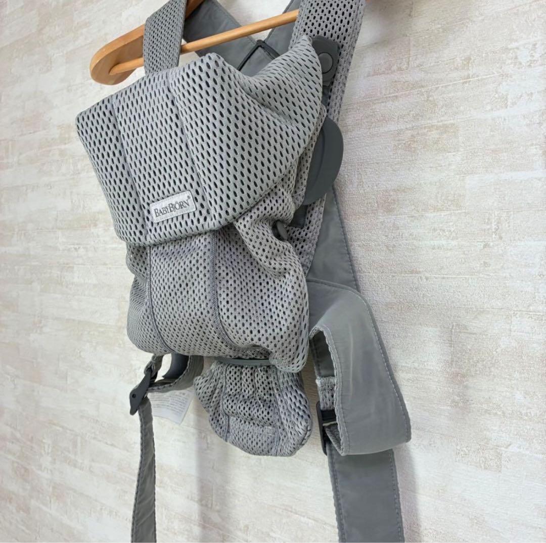 【美品】BABYBJÖRN 抱っこ紐 MINI Air メッシュ　グレー　箱あり