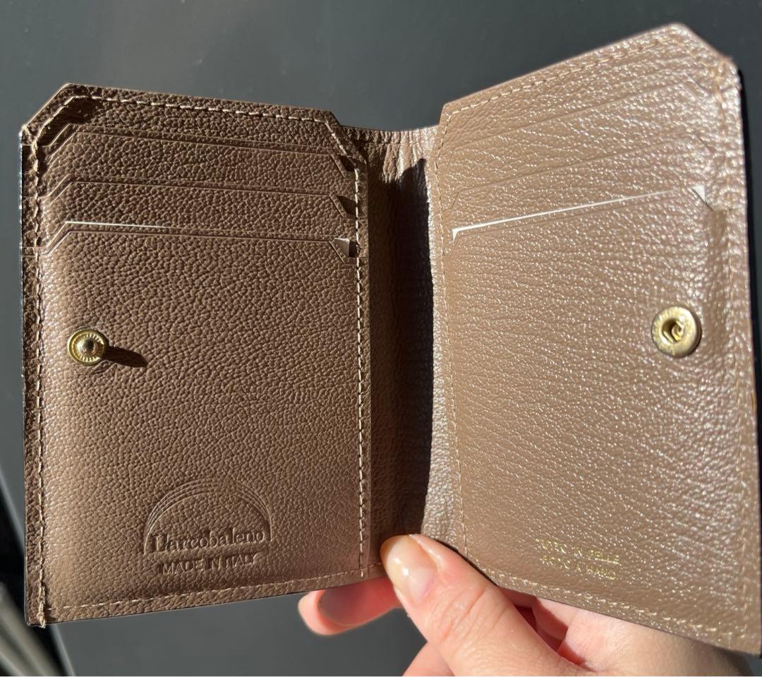 【限定品】ラルコバレーノクロコスマートミニウォレットWHITE*BROWN