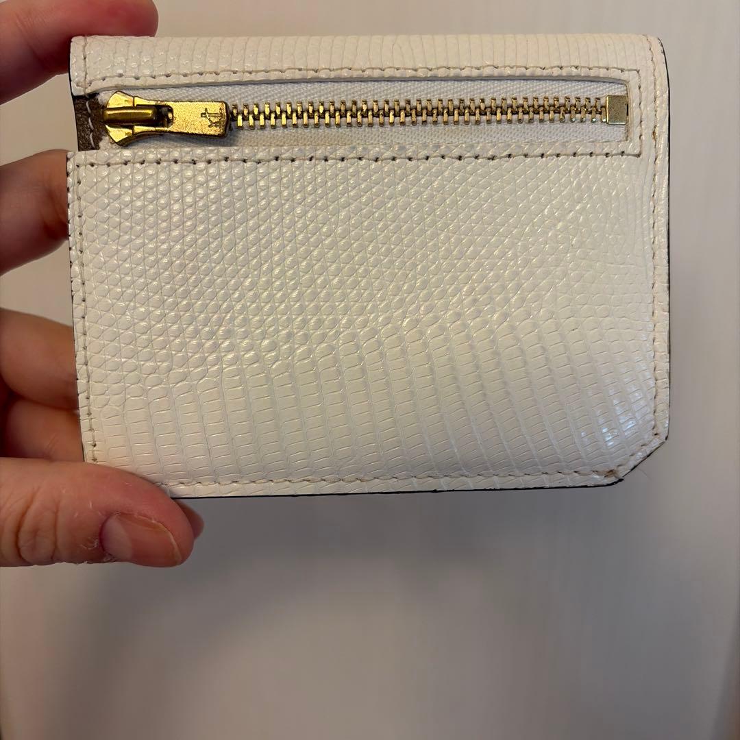 【限定品】ラルコバレーノクロコスマートミニウォレットWHITE*BROWN