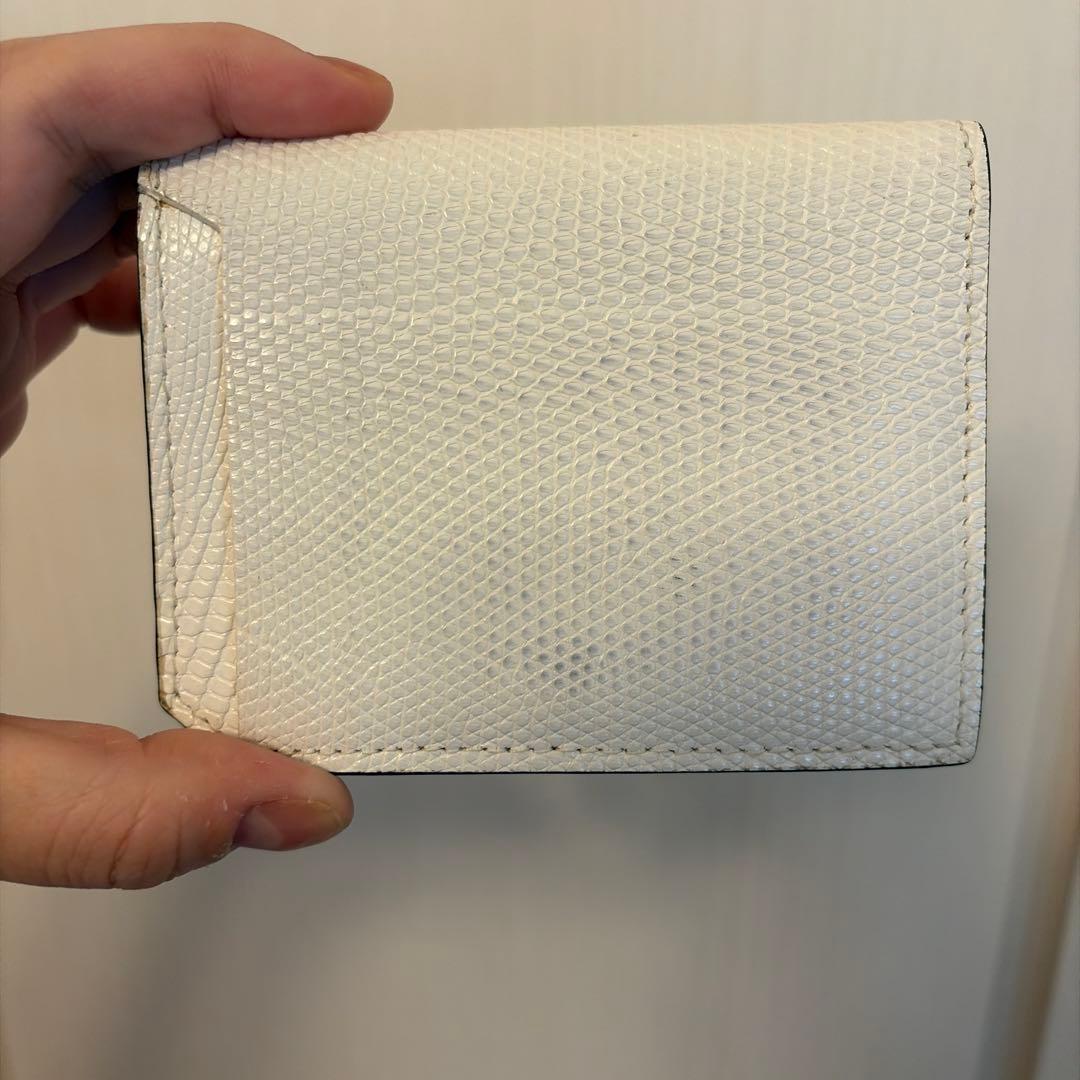 【限定品】ラルコバレーノクロコスマートミニウォレットWHITE*BROWN